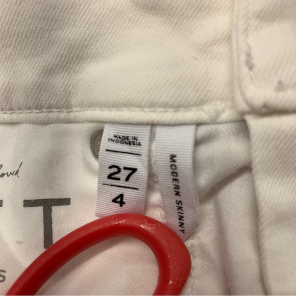 LOFT White Skinny Jeans Classic Cotton Twill Size 27 - Picture 4 of 12